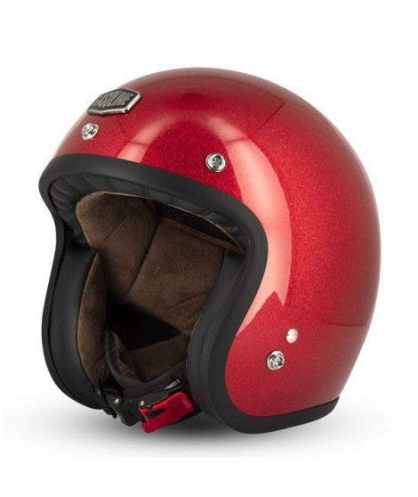 Occasion-Casque Jet Cafe Racer S250 Rouge Pailleté Brillant - Taille XS
