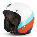 Occasion- Casque Jet Cafe Racer S250 Blanc / Bleu ciel / Rouge  Brillant - Taille XS