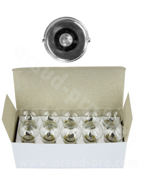 AMPOULE / LAMPE BA15S 12V-21W (FEU ARRIERE+STOP-CLIGNOTANTS)  ( VENDU BOITE DE 10PCS )