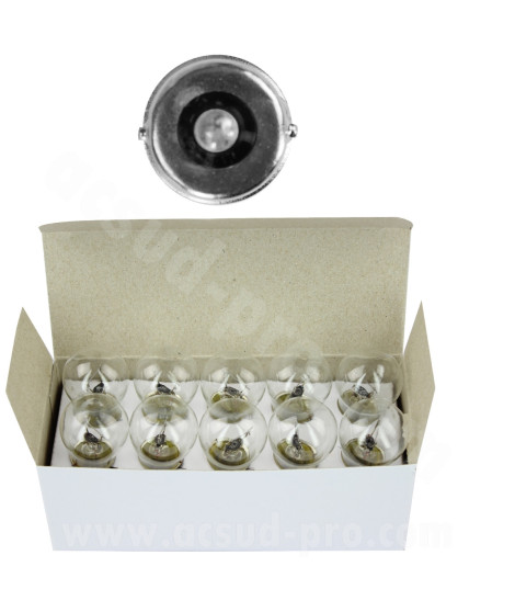 AMPOULE / LAMPE BA15S 12V-21W (FEU ARRIERE+STOP-CLIGNOTANTS)  ( VENDU BOITE DE 10PCS )