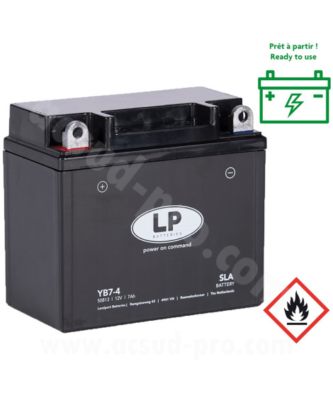 BATTERIE LANDPORT LB7-4 12V-4  12V 7A  SLA SANS ENTRETIEN  137 x 75 x 124