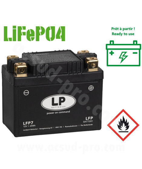 BATTERIE LANDPORT LITHIUM ML LFP7 (YTZ5S/YTX7L-BS/YB7-A/YB7B-B/YB7C-A/YB7L-B/12N7-3B/12N7-4A/12N7-4B/12N7CZ-3D/12N7D-3B)