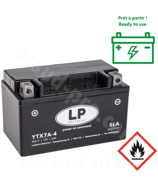 BATTERIE LANDPORT LTX7A-4 12V 6Ah SANS ENTRETIEN SLA/TECHNOLOGIE AGM (  YTX7A-BS )