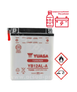 BATTERIE YUASA YB12AL-A 12V-12.6 Ah APRILIA ATLANTIC/SCARABEO/PEUGEOT SATELIS 125