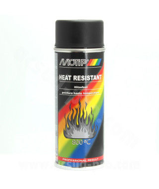 BOMBE PEINTURE MOTIP HAUTE TEMPERATURE 800° NOIR 400ML