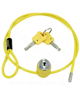 CABLE ANTIVOL MULTIFONCTION AUVRAY Ø4mm 0.90m (LIVRE AVEC 2 CLES)