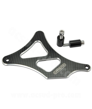 CACHE PIGNON ALUMINIUM CARENZI ADAPT. MINARELLI AM6 50CC IMITATION CARBONE