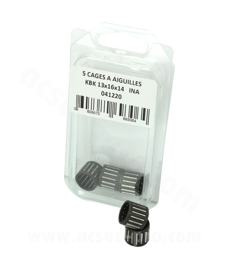 CAGE A AIGUILLES PISTON INA ADAPT. MBK 51 DAKOTA / KANSAS / PHENIX  13 X 16 X 14  (BOITE DE 5 PIECES)