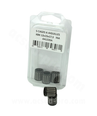 CAGE A AIGUILLES PISTON INA ADAPT. PEUGEOT 103  12 X 15 X 17.5  (BOITE DE 5 PIECES)