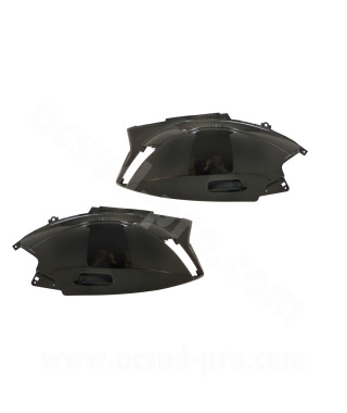 CAPOT MOTEUR DROIT ET GAUCHE ADAPT. PIAGGIO ZIP 50 2T AIR / 4T LIQUIDE H2O NOIR METAL