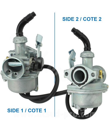 CARBURATEUR QUAD TNT TYPE PZ19 (QUAD SPIDER / KEROX / LEM 50-110cc) Ø19mm