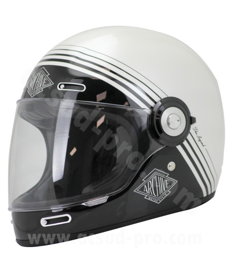 CASQUE INTEGRAL ARCHIVE VINTAGE THE LEGEND FIBRE WHITE TAILLE     S