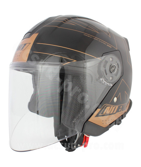 CASQUE JET MAX NOEND DOUBLE ECRAN UNION BLACK GOLD     XS