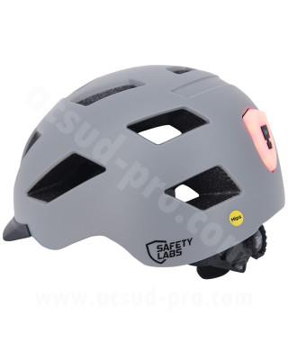 CASQUE VELO ADULTE SAFETY LABS IN-MOLD E-BAHN 2.0 GRIS MIPS + FIDLOCK T.L (57-61CM)