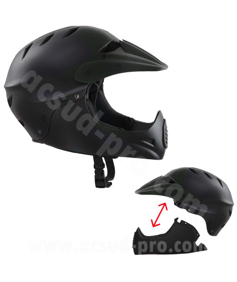 CASQUE VELO ADULTE SAFETY LABS STAMINA NOIR AVEC MENTONNIERE AMOVIBLE T.M (55-58CM)