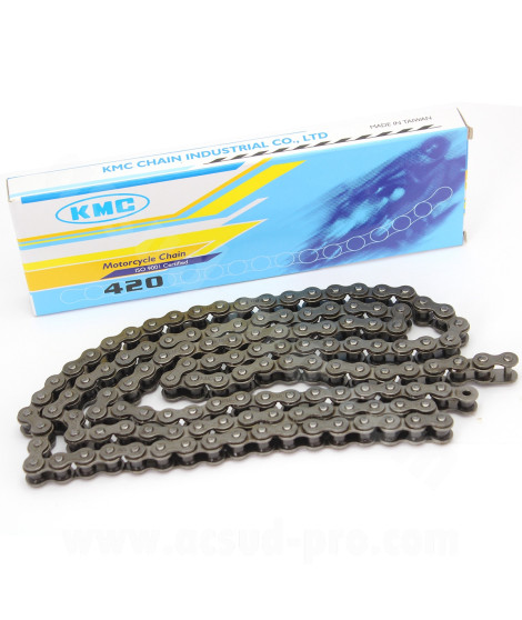 CHAINE MOTO / MECABOITE KMC 420 130 MAILLONS NOIR
