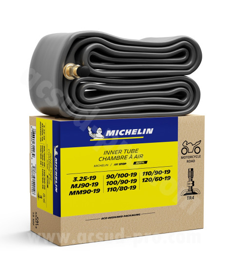 CHAMBRE A AIR 19'' 3.25-19. 100/90-19. 110/80-19. 110/90-19. 120/60-19 MICHELIN 19MF VALVE TR4