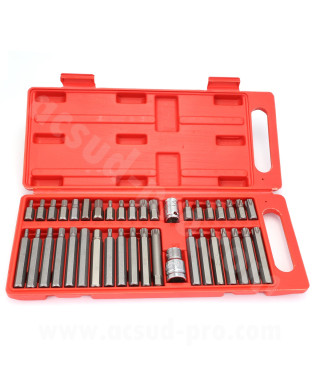 COFFRET 40 EMBOUTS  TORX ET BTR