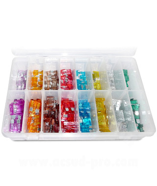 COFFRET ASSORTIMENT 240 FUSIBLES PLATS / MICRO FUSIBLES
