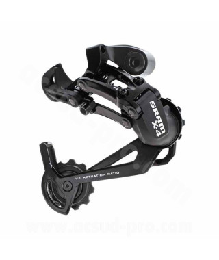 DERAILLEUR ARRIERE 7/ 8V. VTT SRAM X4 CHAPE LONGUE NOIR