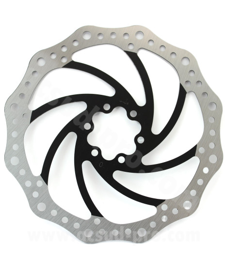 DISQUE FREIN VELO LB-R6 Ø180mm 6 TROUS ARGENT/NOIR TYPE GALFER R6