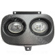 DOUBLE OPTIQUE SCOOT ADAPT. MBK BOOSTER / YAMAHA BWS CARBONE MAT TRESSE (HOMOLOGUE CE)