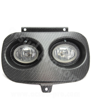 DOUBLE OPTIQUE SCOOT ADAPT. MBK BOOSTER / YAMAHA BWS CARBONE MAT TRESSE (HOMOLOGUE CE)