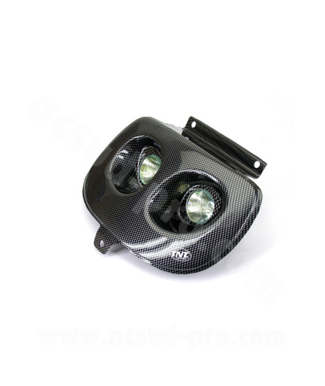 DOUBLE OPTIQUE TNT HALOGENE ADAPT. MBK 50 BOOSTER 1999-2003 / YAMAHA 50 BWS 1999-2003  IMIT CARBONE *