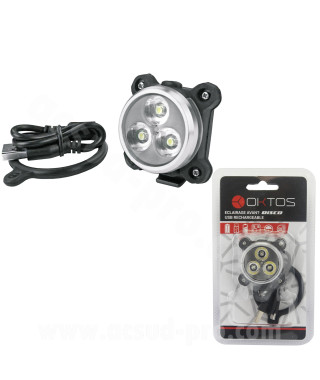 ECLAIRAGE VELO AVANT RECHARGEABLE USB OKTOS DISCO