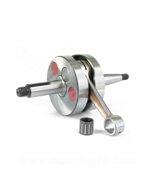 EMBIELLAGE MOTO MVT S-ROAD ADAPT. MINARELLI AM6 (SE MONTE AVEC ROULEMENTS 6204) CAGE 12X16X16 MANETON 18mm SOIES 20mm (VI 01)