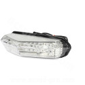 FEU ARRIERE  A DIODES CLIGNOTANT INTEGRES ADAPT. DERBI SENDA TRANSPARENT ( HOMOLOGUE CE )