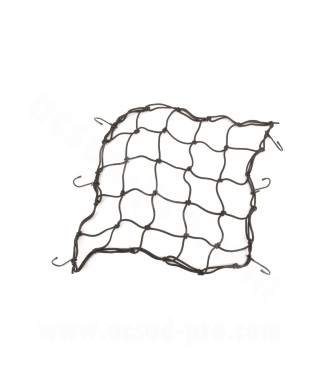 FILET BAGAGE NOIR 40 X 40 AVEC CROCHETS