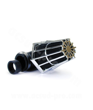 FILTRE A AIR CARENZI R 90° Ø35/28 CHROME/NOIR