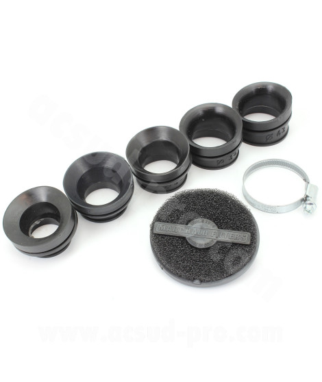 FILTRE A AIR MARCHALD POWER FILTER NOIR L 40mm / Ø CONNEXION  28-32-36-39-43MM