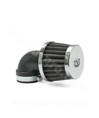 FILTRE A AIR TNT TYPE KN SMALL COUDE Ø28/35 CHROME