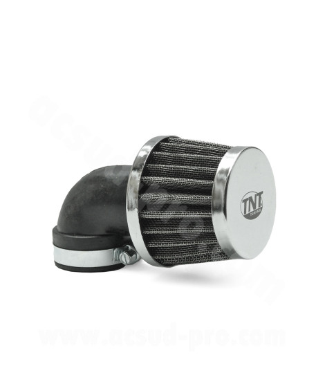 FILTRE A AIR TNT TYPE KN SMALL COUDE Ø28/35 CHROME