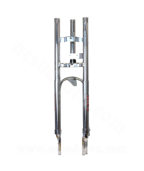 FOURCHE CYCLO EBR  ADAPT. PEUGEOT 103 (Ø25mm  / COURSE : 60mm) CHROME