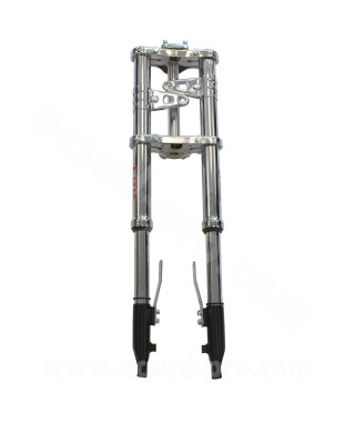 FOURCHE CYCLO EBR INVERSEE ADAPT. PEUGEOT 103 (Ø30mm / COURSE : 95mm) CHROME