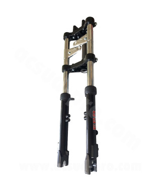 FOURCHE CYCLO HYDRAU EBR ADAPT. PEUGEOT 103 / MBK 51 NOIR ( MONTAGE FREIN A DISQUE ) Ø28 mm
