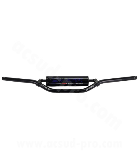 GUIDON MOTO CROSS / MECABOITE CARENZI EVO AVEC MOUSSE Ø22MM  (L : 810MM / H : 50mm) NOIR