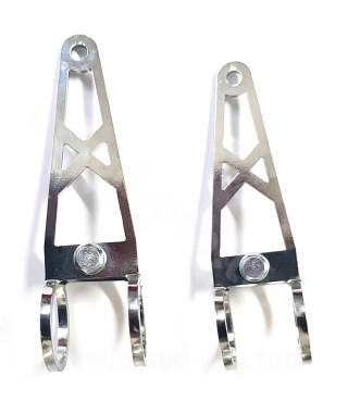 KIT 2 PCES SUPPORT OPTIQUE RACING X LONG CHROME Ø28