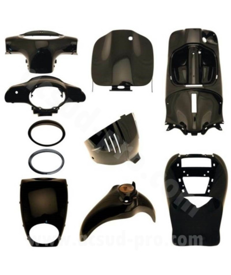 KIT CARROSSERIE ADAPT. APRILIA SCARABEO 50CC NOIR BRILLANT 2003-2013 (10 PIECES)
