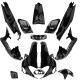 KIT CARROSSERIE ADAPT. GILERA RUNNER 1997-2004  50 / 125 / 180cc NOIR BRILLANT (13 PIECES)