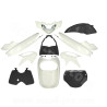 KIT CARROSSERIE ADAPT. HONDA SH125 / 150cc 2005-2008 WHITE / BLACK COMPETITION (10 PIECES)