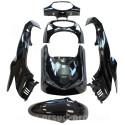 KIT CARROSSERIE ADAPT. HONDA SH125cc 2001-2003 (6 PIECES) NOIR BRILLANT