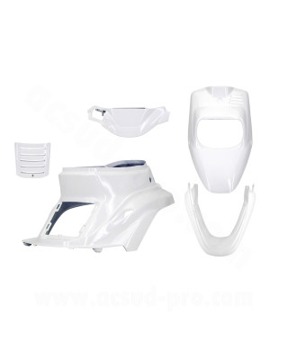 KIT CARROSSERIE ADAPT. MBK 50 BOOSTER 1999-2003 / YAMAHA 50 BWS 1999-2003 BLANC (5 PIECES)