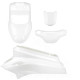 KIT CARROSSERIE ADAPT. MBK 50 BOOSTER 2004 / YAMAHA 50 BWS 2004 TYPE ORIGINE BLANC (4 PIECES)