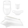 KIT CARROSSERIE ADAPT. MBK 50 BOOSTER 2004 / YAMAHA 50 BWS 2004 TYPE ORIGINE BLANC (4 PIECES)