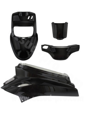 KIT CARROSSERIE ADAPT. MBK 50 BOOSTER 2004 / YAMAHA 50 BWS 2004 TYPE ORIGINE NOIR (4 PIECES)
