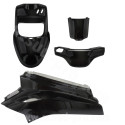 KIT CARROSSERIE ADAPT. MBK 50 BOOSTER 2004 / YAMAHA 50 BWS 2004 TYPE ORIGINE NOIR (4 PIECES)